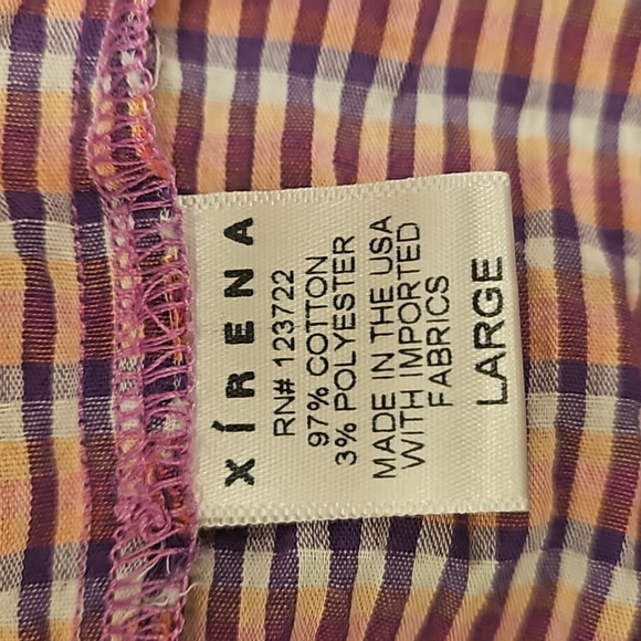 💕XIRENA💕 Dawson Plaid Crop Button Up Shirt ~ Coral Cove Large NWOT - Picture 16 of 16